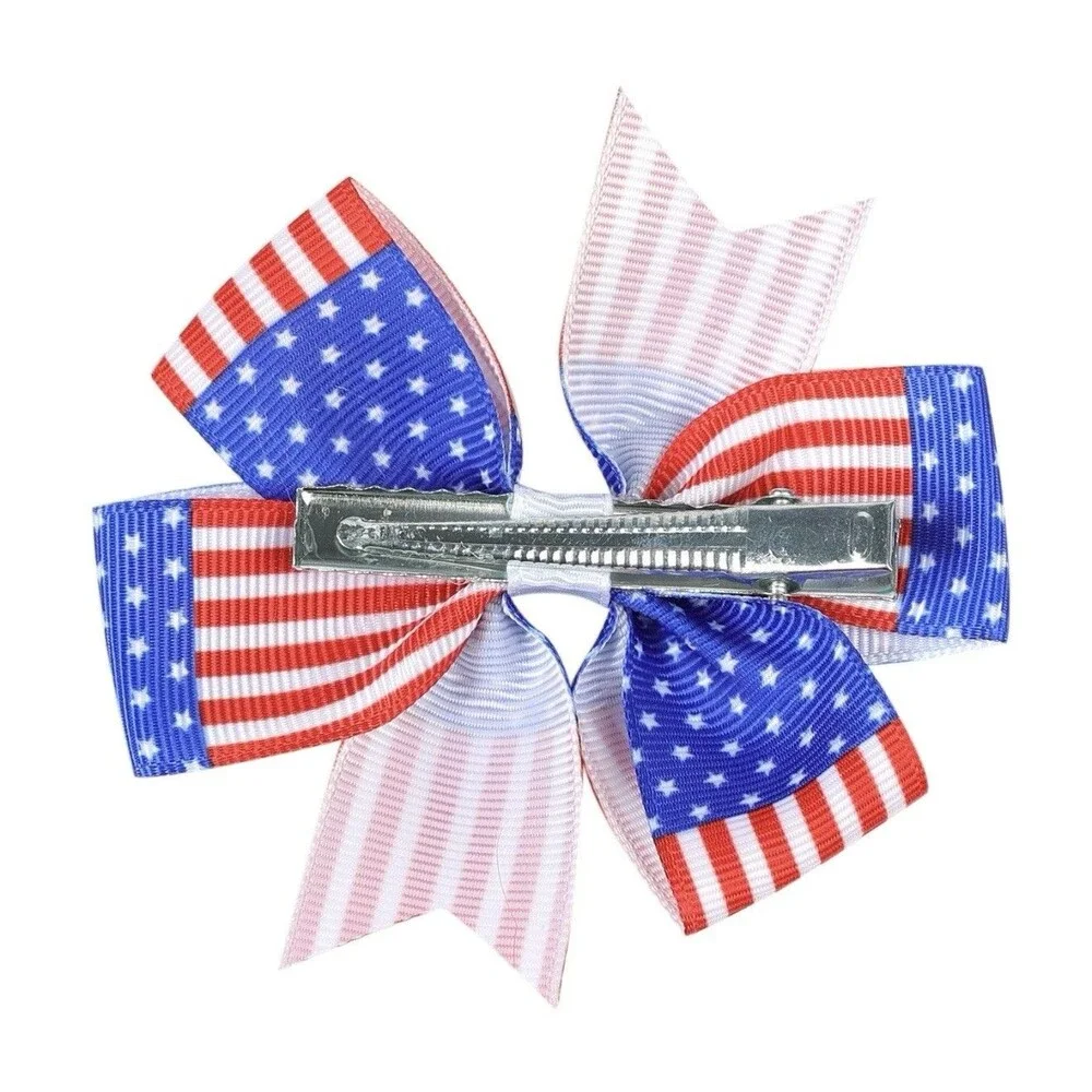 🇺🇸 America 250 Celebration USA Themed Hair Bow Set Patriotic 4th Of July NEW